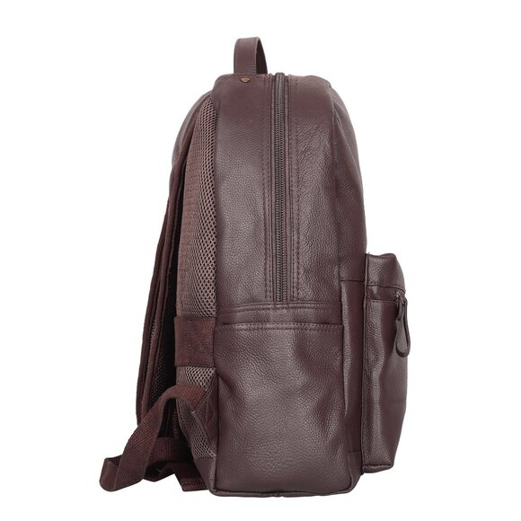 Genuine Leather Backpack,16" H Brown Travel Backpack for Women & Men | Daily Use - Picture 9 of 10